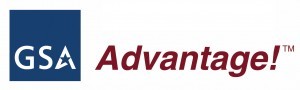 Blue and red GSA Advantage logo